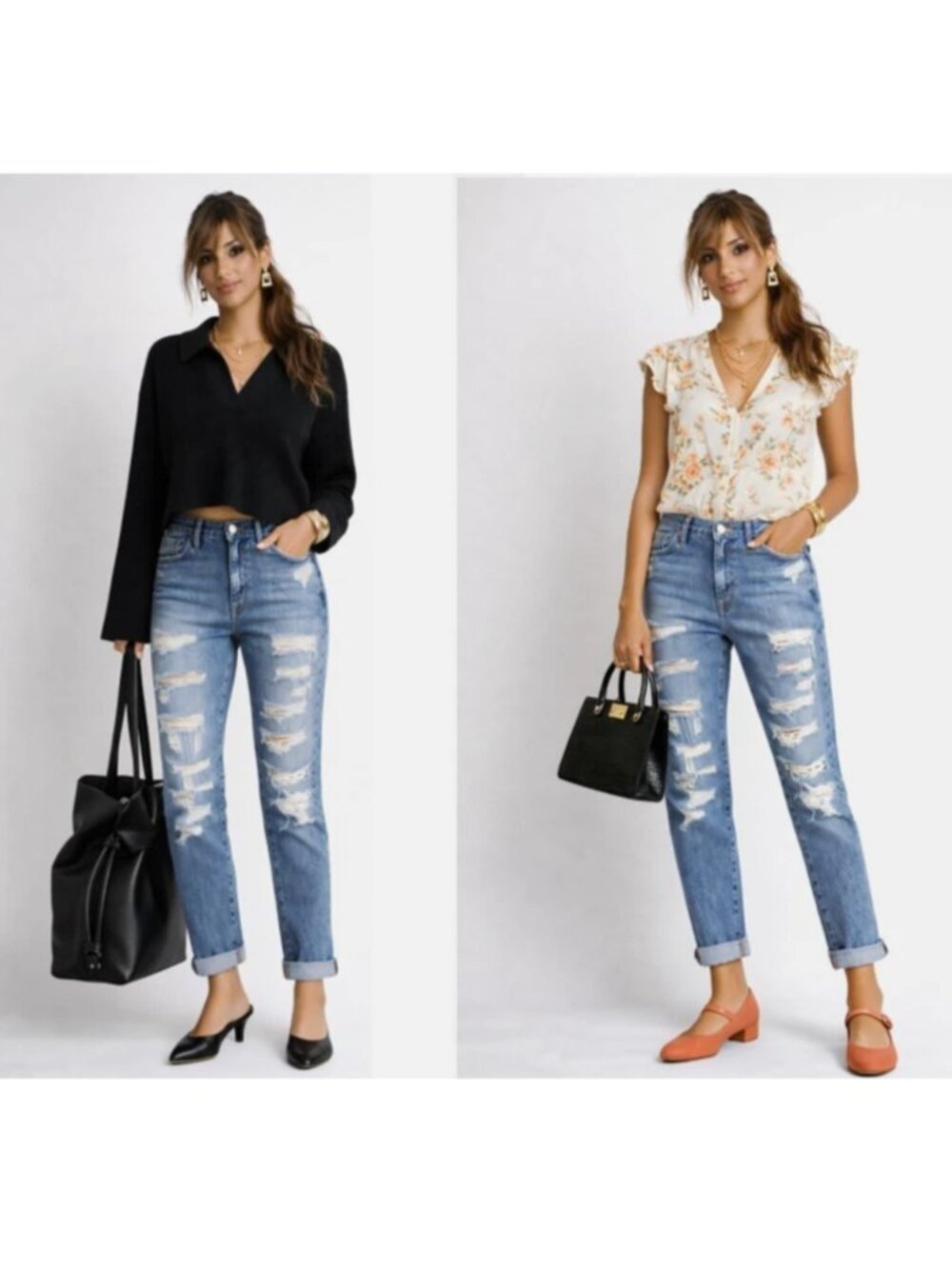 CURRENT ELLIOTT the-fling-tattered-destroy intermix goop boyfriend jeans $335 28